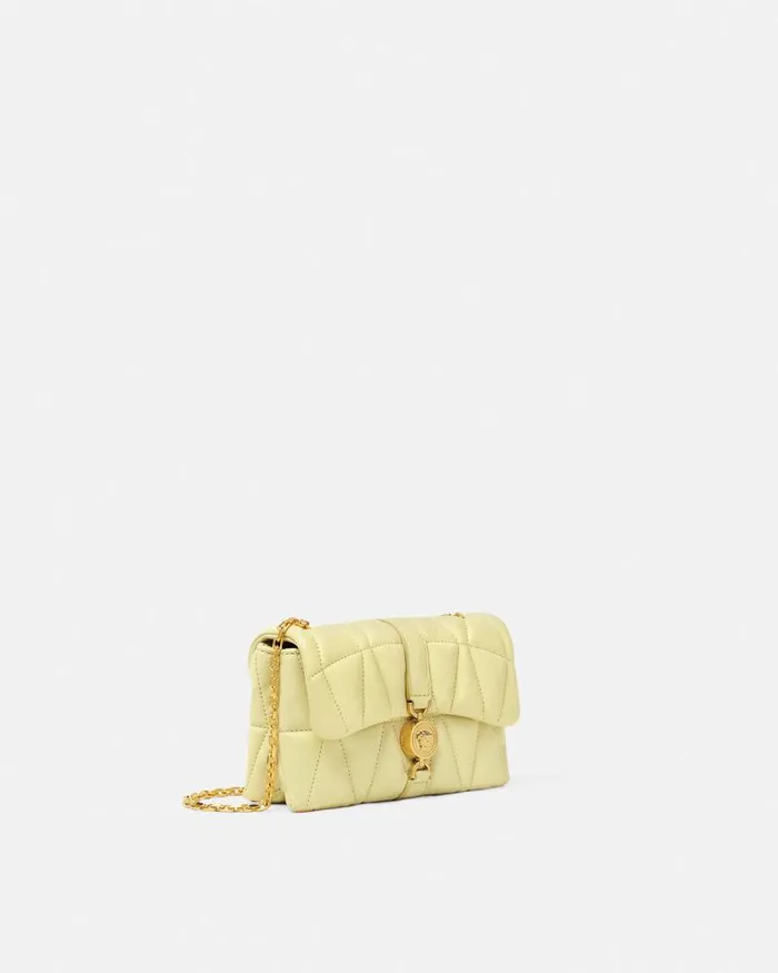 Kleio Quilted Mini Bag Yellow Women Versace Shoulder and Crossbody