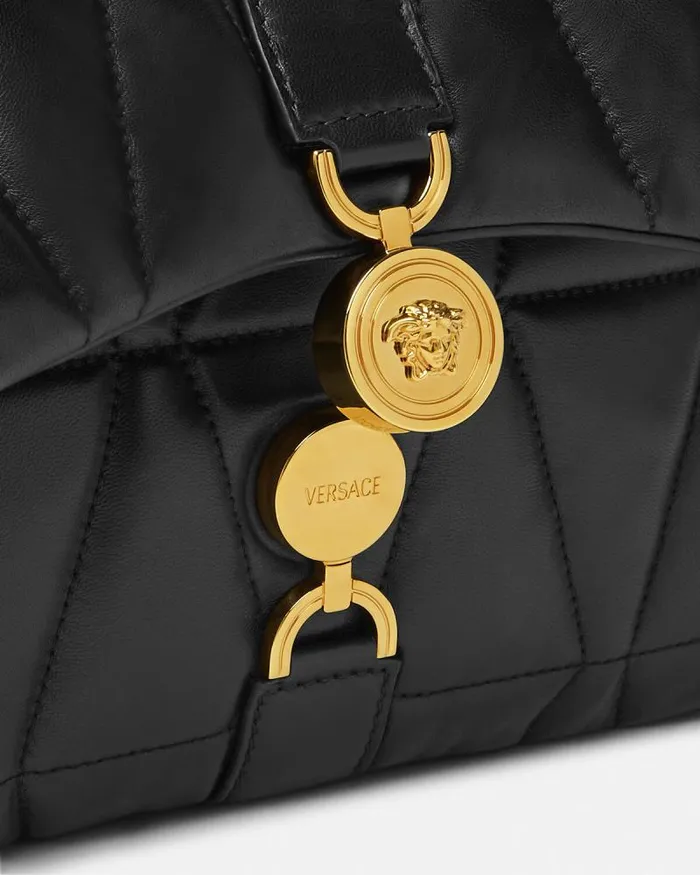 Kleio Quilted Shoulder Bag Blackgold Women Versace Kleio