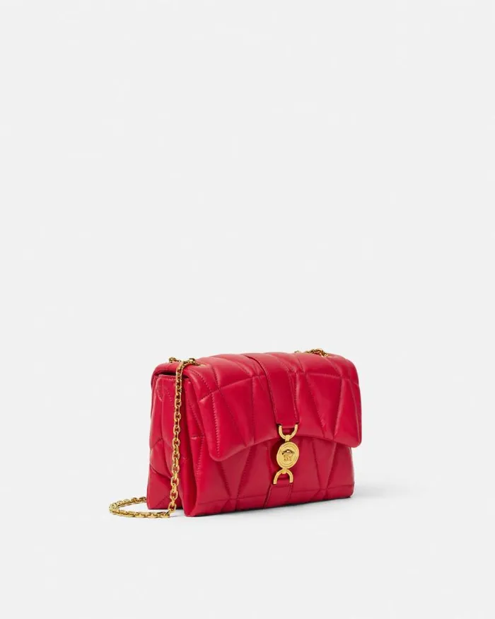 Kleio Quilted Shoulder Bag Red Women Versace Shoulder and Crossbody
