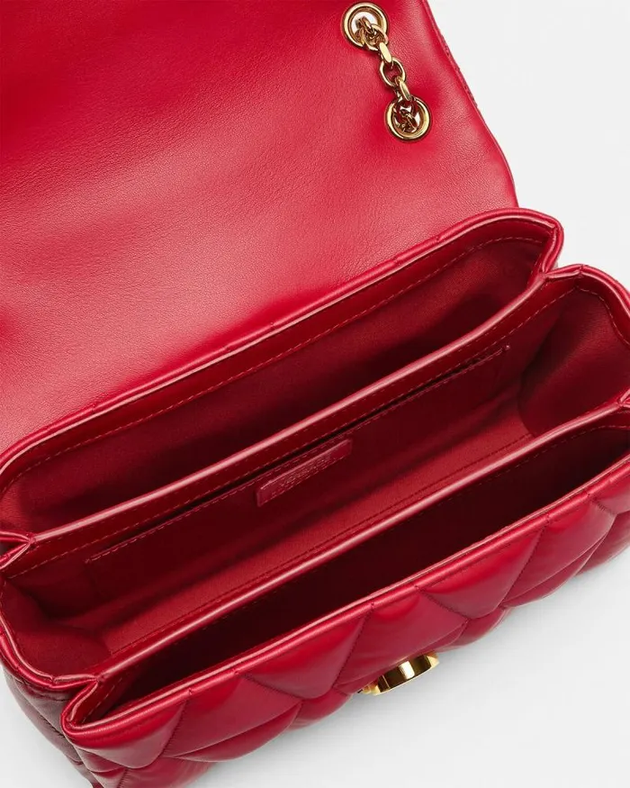 Kleio Quilted Shoulder Bag Red Women Versace Shoulder and Crossbody