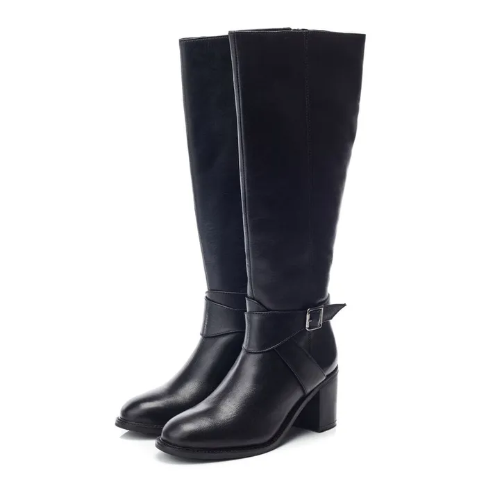 Knee High Boots Women Moda In Pelle Bsoleful BLonsdale Black Leather