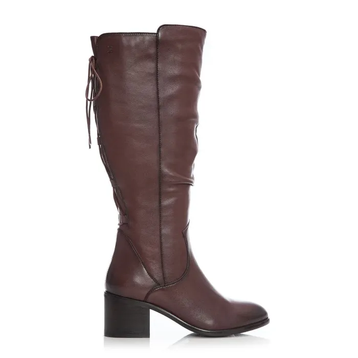 Knee High Boots Women Moda In Pelle Gloriia Tan Leather