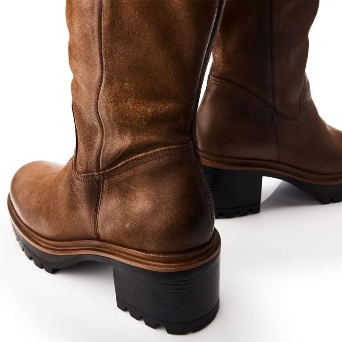 Knee High Boots Women Moda In Pelle Hudson Tan Leather