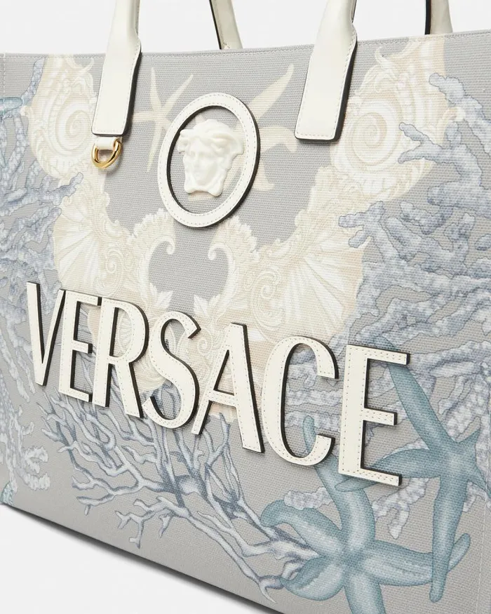 La Medusa Barocco Sea Canvas Tote Bag Blueprint Women Versace Totes