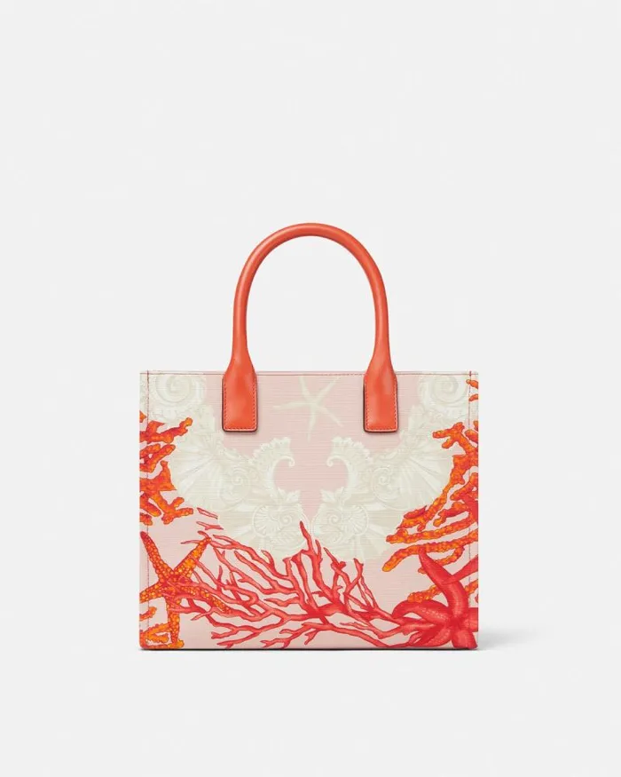 La Medusa Barocco Sea Small Canvas Tote Bag Coral Women Versace Totes