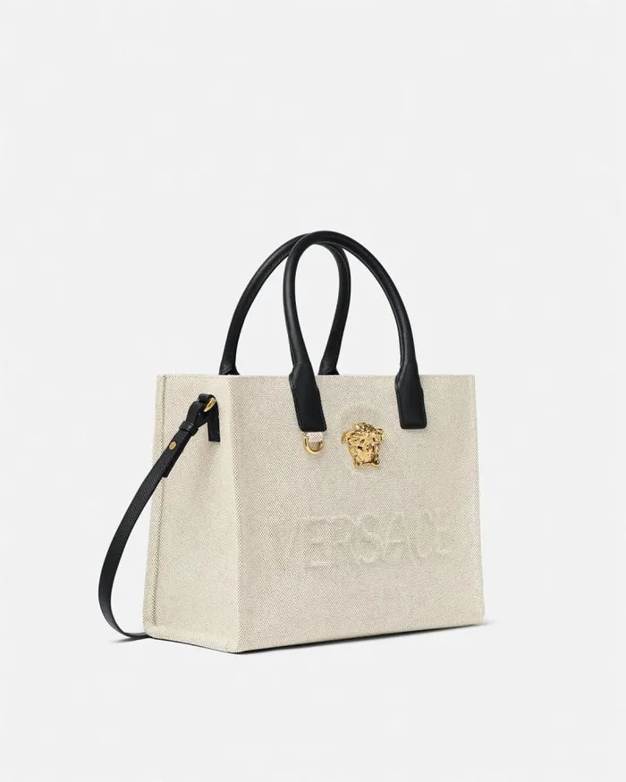 La Medusa Canvas Small Tote Bag Beige Women Versace Totes