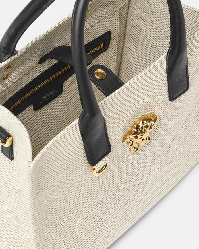 La Medusa Canvas Small Tote Bag Beige Women Versace Totes