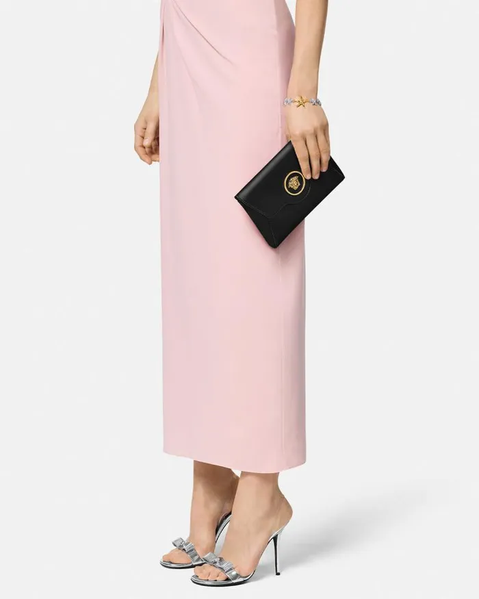 La Medusa Envelope Clutch Blackgold Women Versace Shoulder and Crossbody