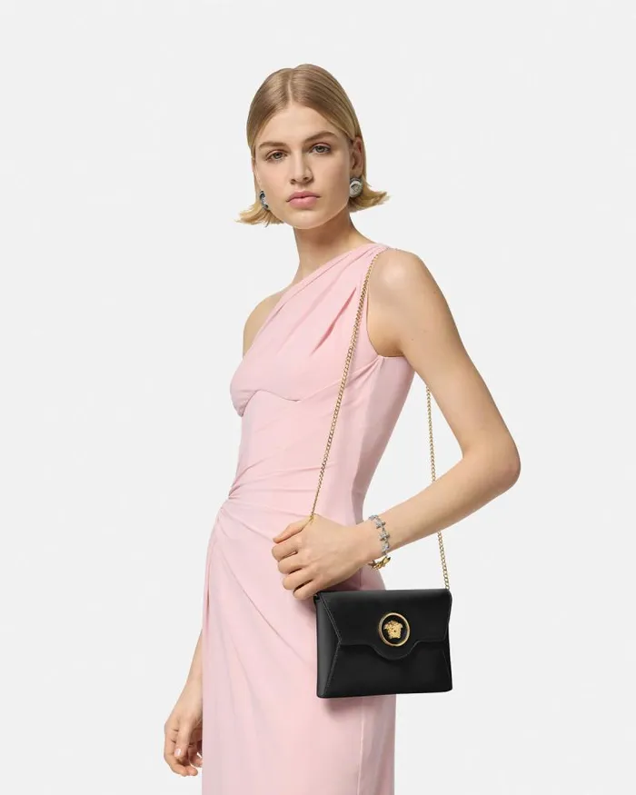 La Medusa Envelope Clutch Blackgold Women Versace Shoulder and Crossbody