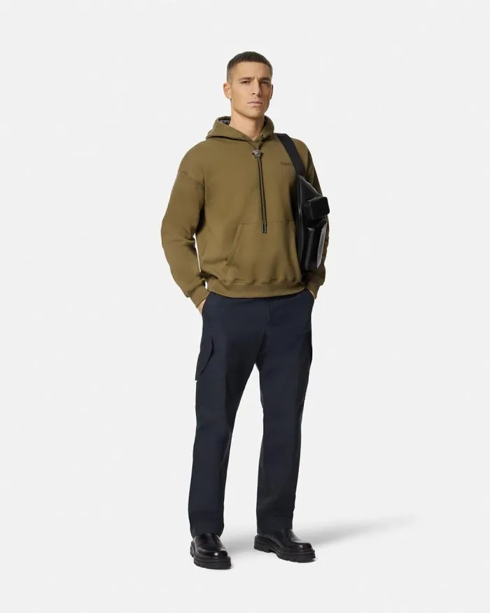 La Medusa Hoodie Green Men Versace Sweatshirts