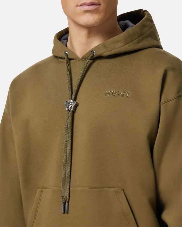 La Medusa Hoodie Green Men Versace Sweatshirts