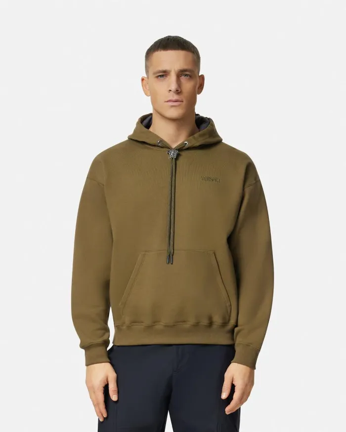 La Medusa Hoodie Green Men Versace Sweatshirts