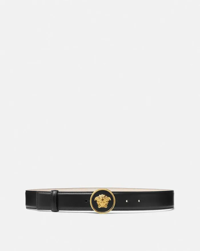 La Medusa Leather Belt 12034 Blackgold Women Versace Belts
