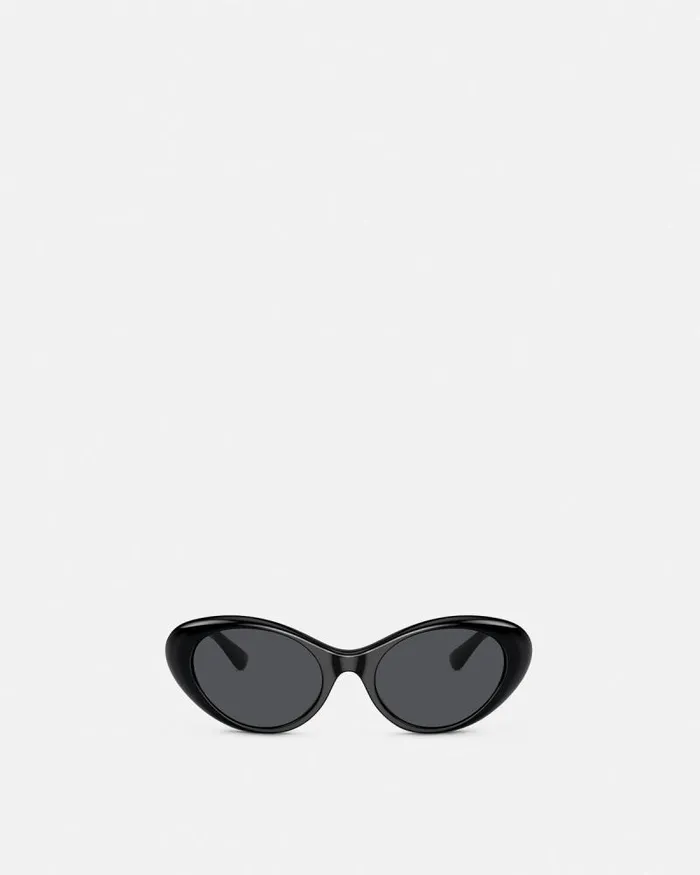La Medusa Oval Sunglasses Black Women Versace Sunglasses