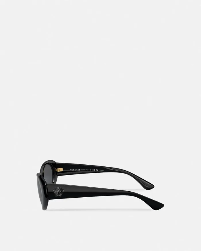 La Medusa Oval Sunglasses Black Women Versace Sunglasses