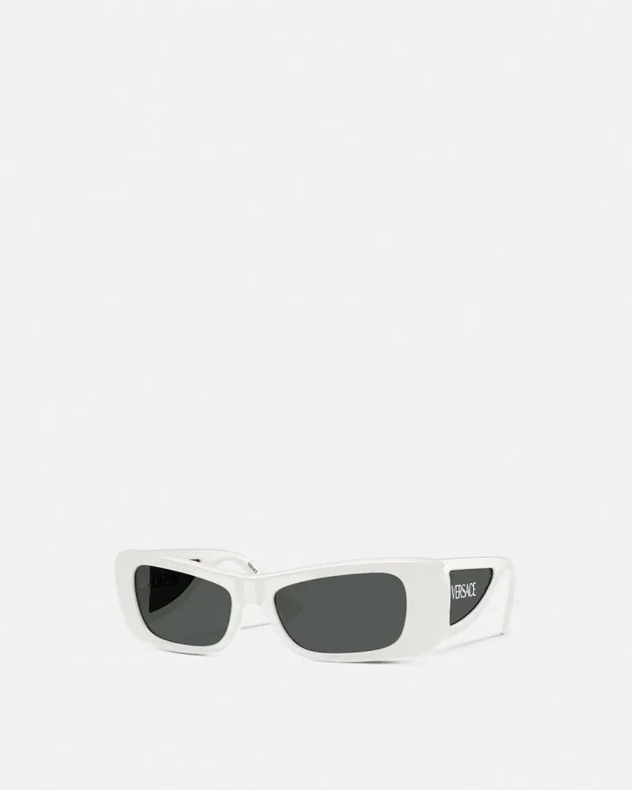 Lens Logo Sunglasses White Women Versace Sunglasses