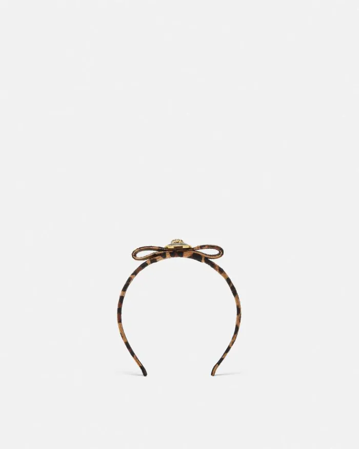 Leopard Gianni Ribbon Headband Animalier Women Versace Hair Accessories