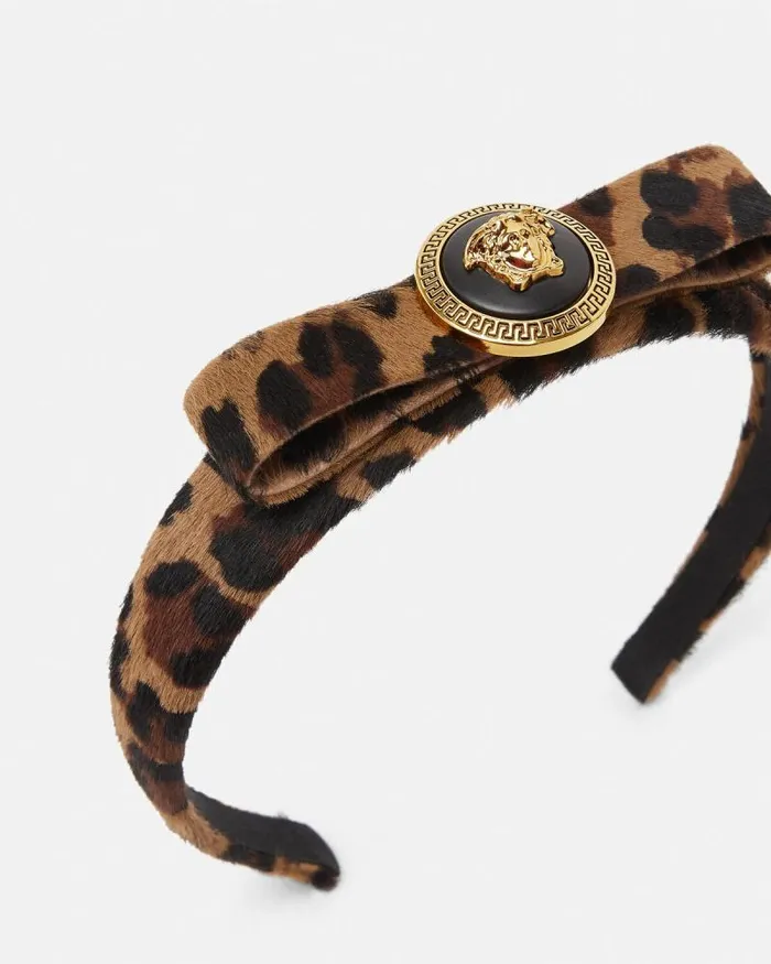 Leopard Gianni Ribbon Headband Animalier Women Versace Hair Accessories