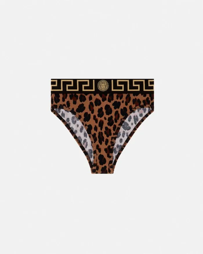 Leopard Greca Briefs Animalier Women Versace Bras and Briefs