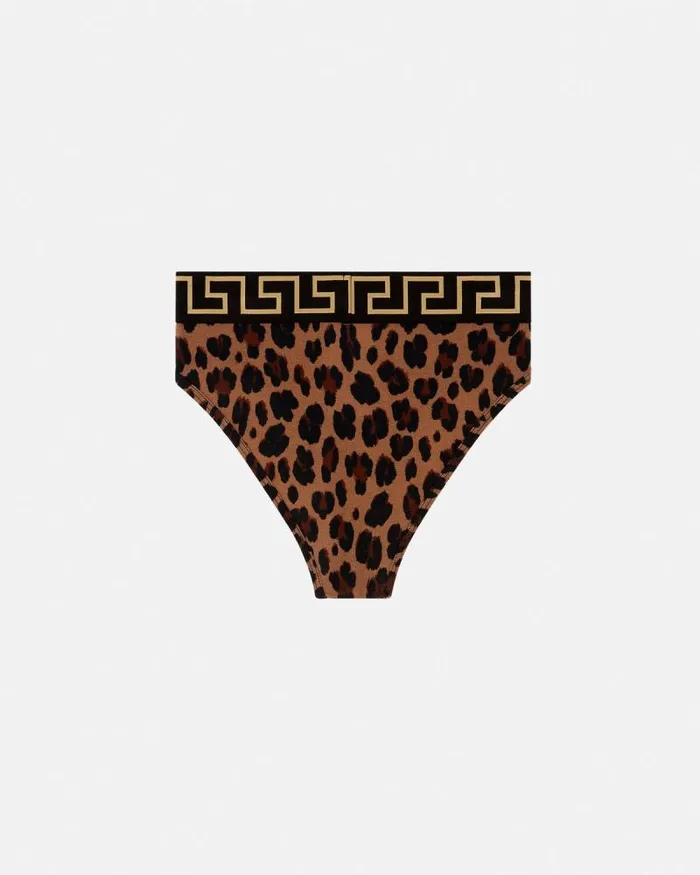 Leopard Greca Briefs Animalier Women Versace Bras and Briefs