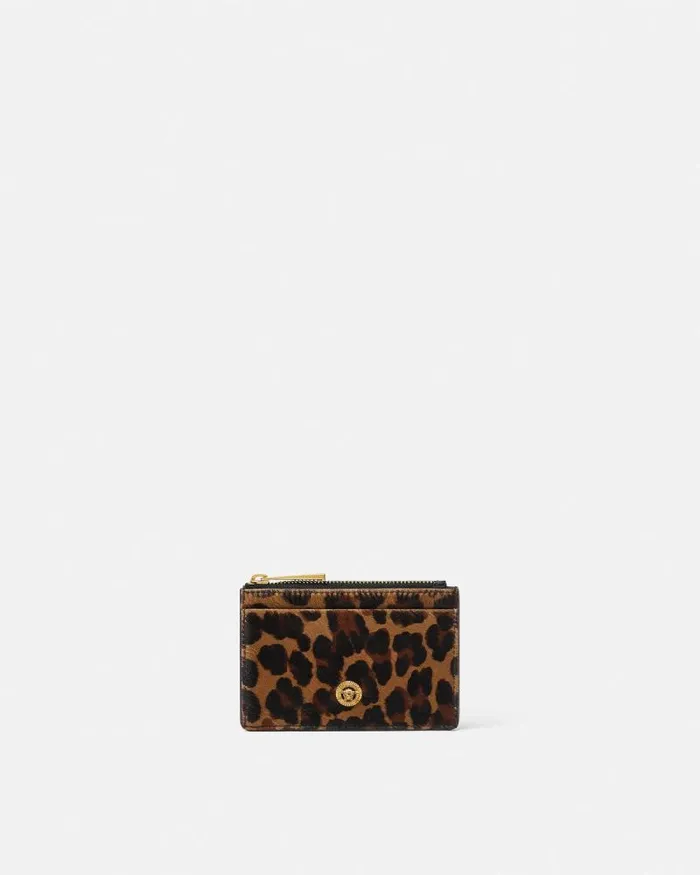 Leopard Medusa Biggie Cardholder Animalier WomenMen Versace Wallets