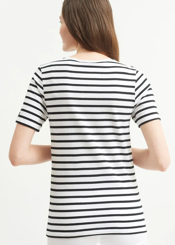 Levant Modern Breton Stripe Short Sleeve Shirt Soft Cotton Whiteblack Men Saint James Breton Striped Shirts