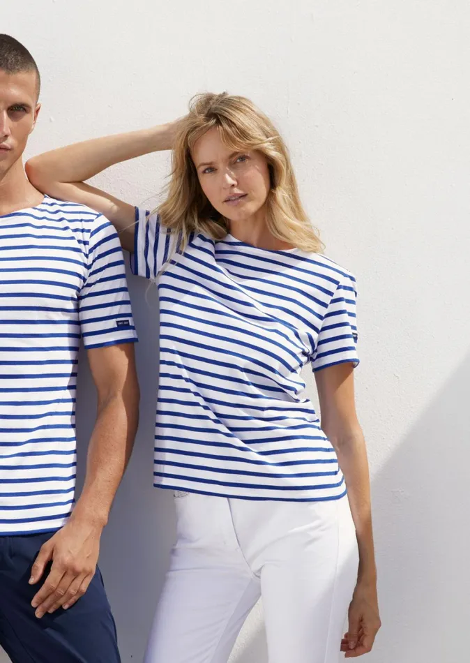 Levant Modern Breton Stripe Short Sleeve Shirt Soft Cotton Whiteroyalblue Women Saint James Breton Striped Shirts Levant Modern Breton Stripe Short Sleeve Shirt Soft Cotton Whiteroyalblue Women Saint James Breton Striped Shirts