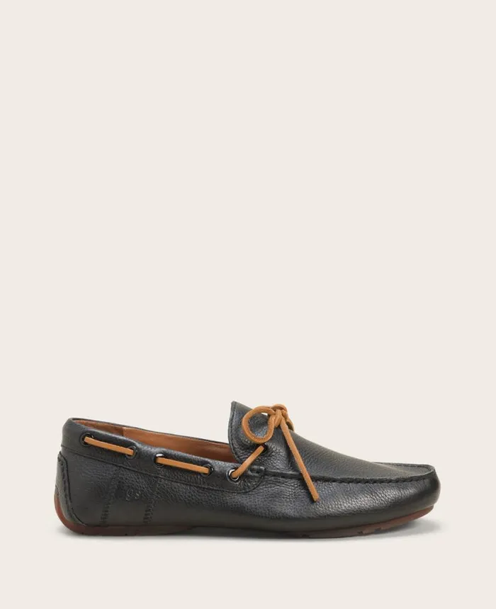 Loafers Men Kenneth Cole GENTLE SOULS Nyle Leather Driver Boat Shoe Black