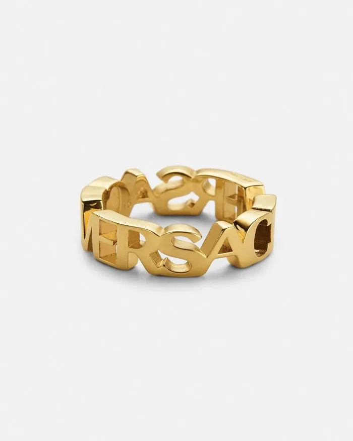 Logo Ring Light Gold WomenMen Versace Rings