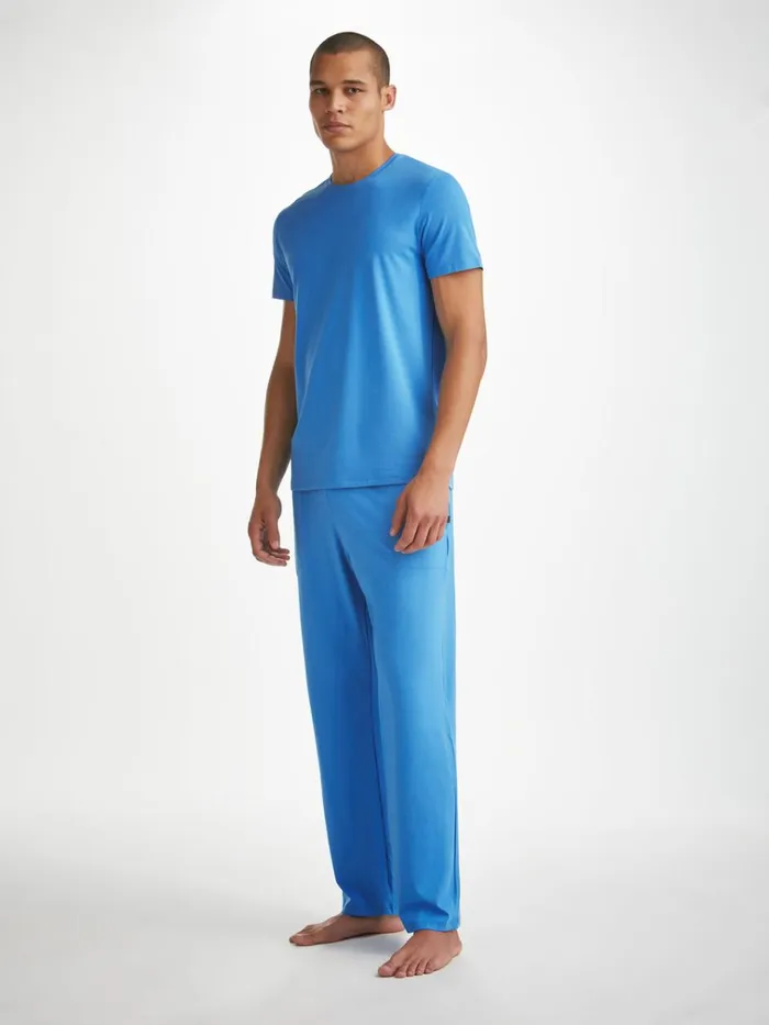 Lounge Pants Men Derek Rose Lounge Pants Basel Micro Modal Stretch Azure Blue Lounge Pants Men Derek Rose Lounge Pants Basel Micro Modal Stretch Azure Blue