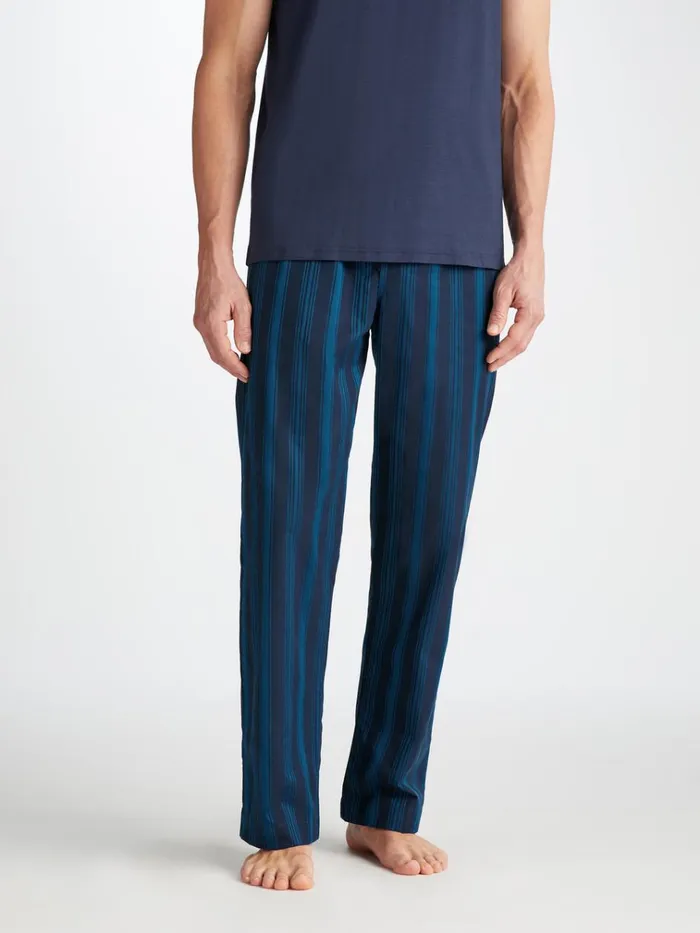 Lounge Pants Men Derek Rose Lounge Pants Royal 222 Cotton Navy