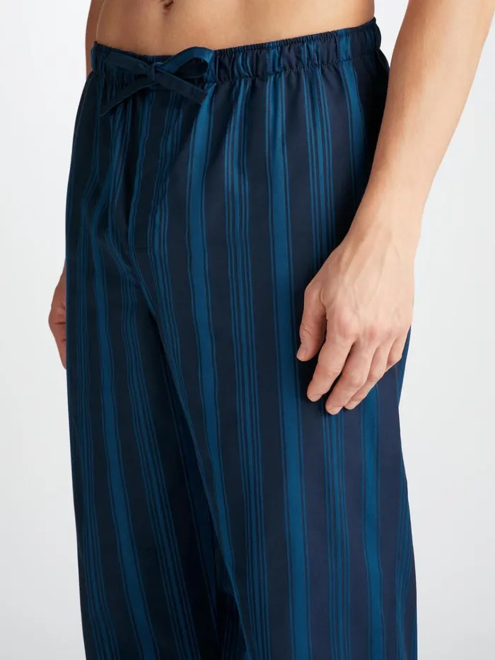 Lounge Pants Men Derek Rose Lounge Pants Royal 222 Cotton Navy