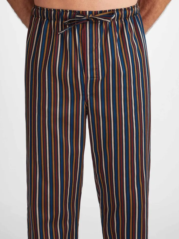 Lounge Pants Men Derek Rose Lounge Pants Wellington 57 Cotton Navy