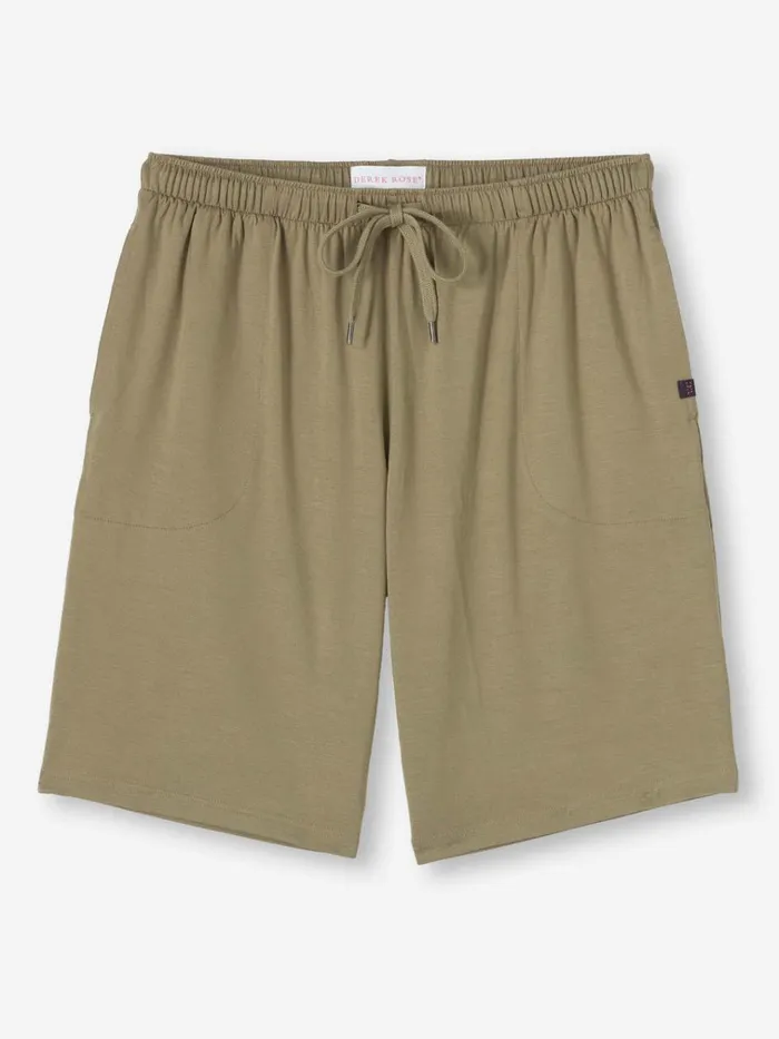 Lounge Shorts Men Derek Rose Lounge Shorts Basel Micro Modal Stretch Khaki