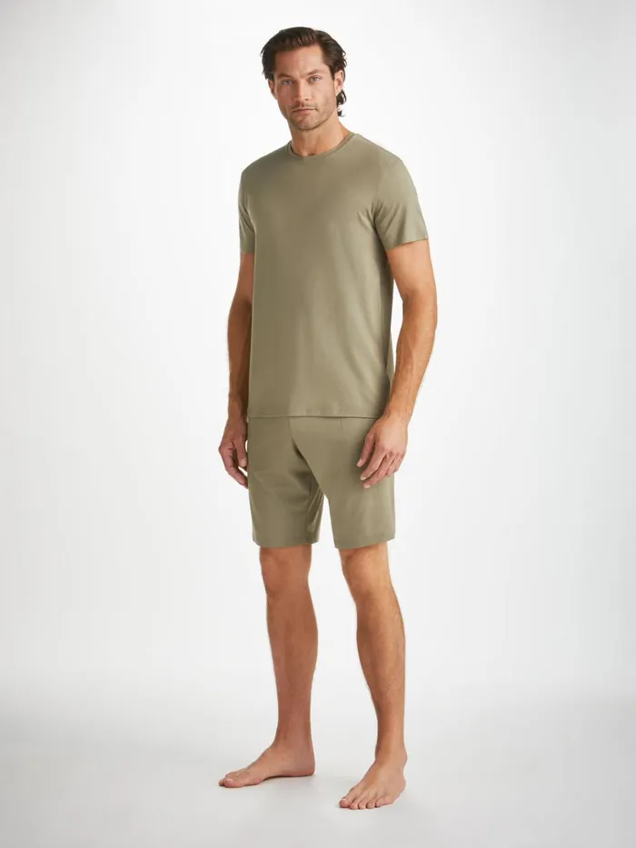 Lounge Shorts Men Derek Rose Lounge Shorts Basel Micro Modal Stretch Khaki