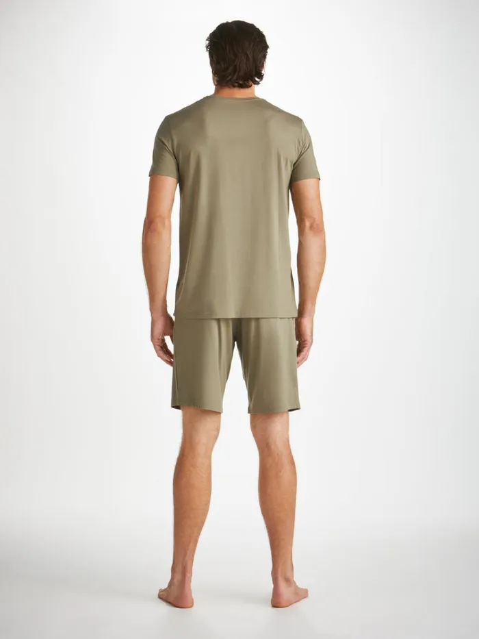 Lounge Shorts Men Derek Rose Lounge Shorts Basel Micro Modal Stretch Khaki