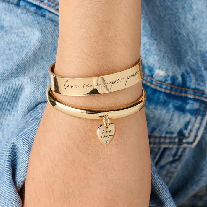 Love Is A Superpower Charm Cuff Bracelet Silver Women Alex And Ani Iconic Alex And Ani
