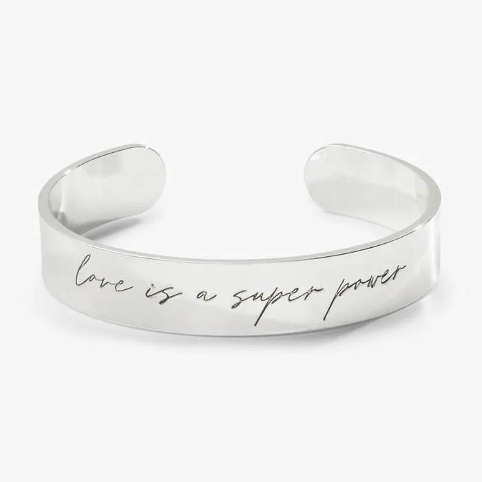 Love Is A Superpower Cuff Bracelet Silver Women Alex And Ani Love