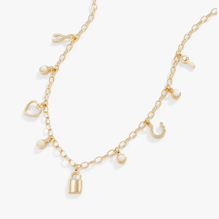 Love Luck Mini MultiCharm Necklace Adjustable Gold Women Alex And Ani Luck