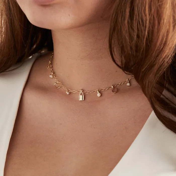 Love Luck Mini MultiCharm Necklace Adjustable Gold Women Alex And Ani Necklaces Love Luck Mini MultiCharm Necklace Adjustable Gold Women Alex And Ani Necklaces