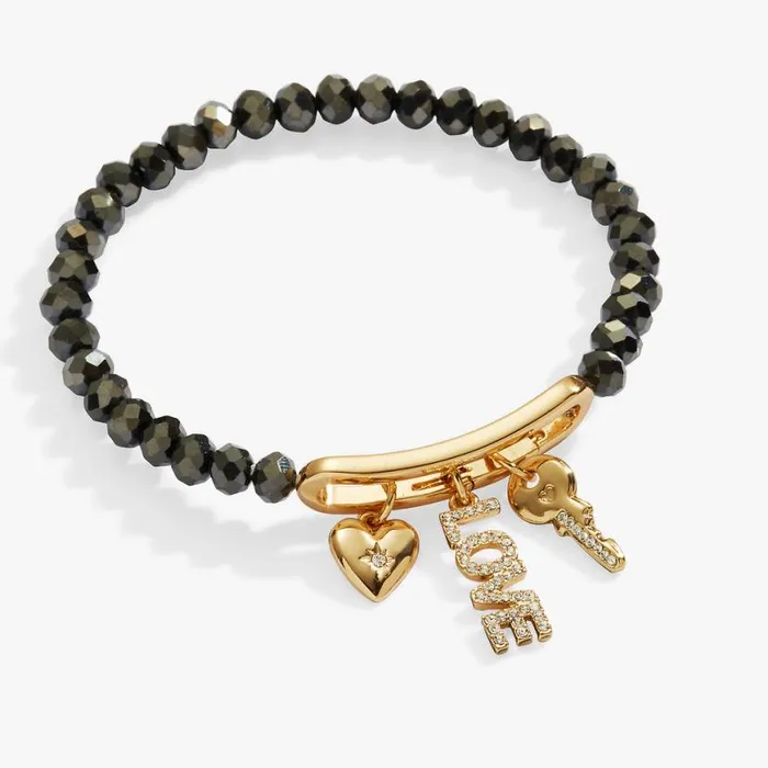 Love Mix Match Charm Stretch Bracelet Gold Women Alex And Ani Love