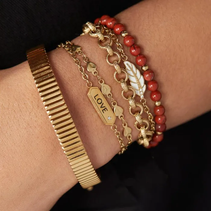 Love Stranded Bracelet Set Stainless Steel Gold Women Alex And Ani Thank You