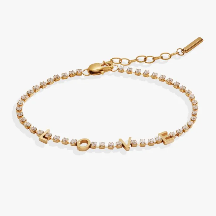 Love Tennis Bracelet Stainless Steel Gold Women Alex And Ani Bracelets