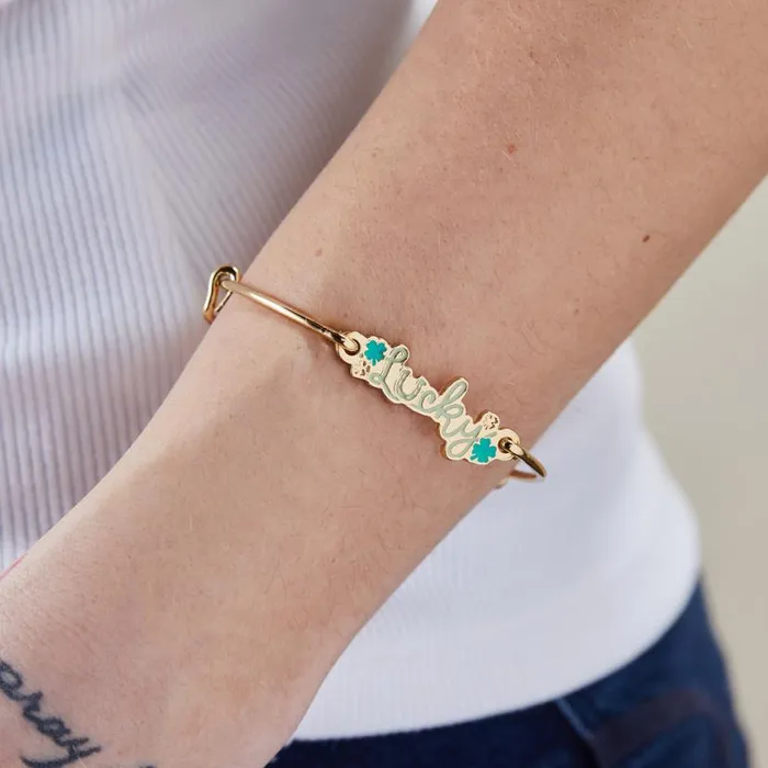 Lucky039 Inline Bangle Bracelet Gold Women Alex And Ani Luck Lucky039 Inline Bangle Bracelet Gold Women Alex And Ani Luck