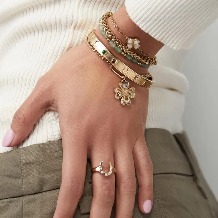 Lucky Four Leaf Clover Adjustable Bracelet Gold Women Alex And Ani Luck Prosperity Lucky Four Leaf Clover Adjustable Bracelet Gold Women Alex And Ani Luck Prosperity