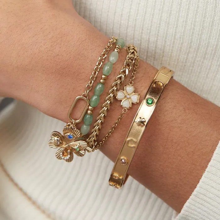 Lucky Four Leaf Clover Adjustable Bracelet Gold Women Alex And Ani Luck Prosperity Lucky Four Leaf Clover Adjustable Bracelet Gold Women Alex And Ani Luck Prosperity
