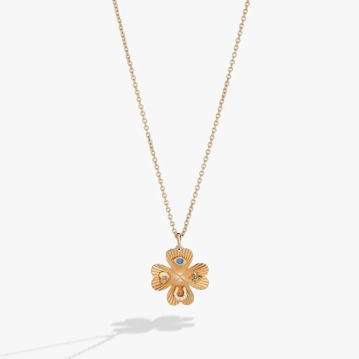 Lucky Four Leaf Clover Adjustable Necklace Gold Women Alex And Ani Necklaces