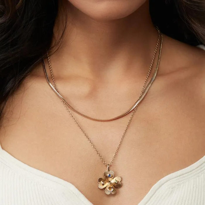 Lucky Four Leaf Clover Adjustable Necklace Gold Women Alex And Ani Necklaces