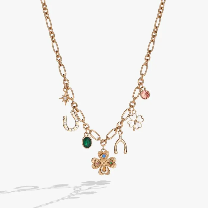 Lucky Four Leaf Clover Charm Necklace Gold Women Alex And Ani Luck