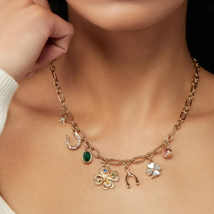 Lucky Four Leaf Clover Charm Necklace Gold Women Alex And Ani Luck Lucky Four Leaf Clover Charm Necklace Gold Women Alex And Ani Luck